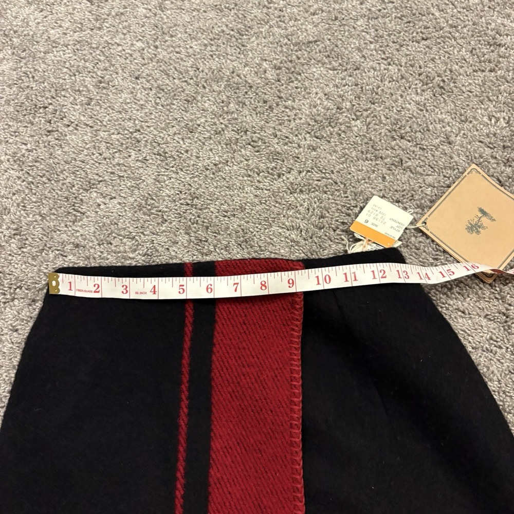 NEW VTG Ralph Lauren Country Store Buffalo Wool Skirt Red Black Women's Size 6 - Picture 4 of 14
